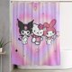 thumbnail image 1 of Cortina de ducha Kuromi con diseño de dibujos animados, con 12 ganchos, impermeable, lavable, de poliéster, para decoración del baño, 60 x 72 pulgadas, de plástico, 1 of 8