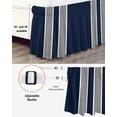 thumbnail image 3 of Geometric Stripes Bed Skirt King Size 18" Drop Blue Background Ruffled Wrap Around Bed Skirts Adjustable Elastic Bedskirt Dust Ruffle for King Size Bed, 3 of 7