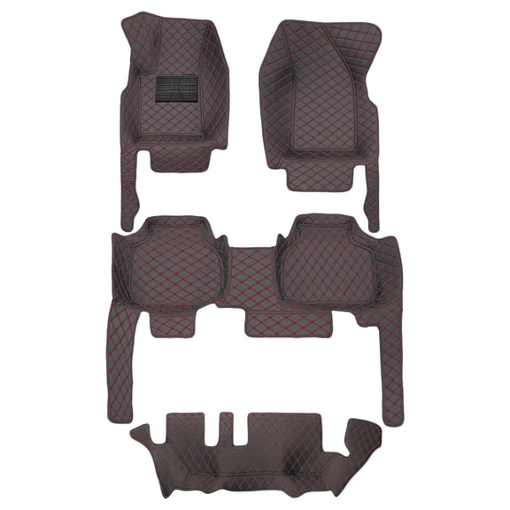 Leadwolf Car Floor Mats for Buick for Enclave 7-Seat 2018-2024 Floor Liner Carpet Waterproof Anti-Skid PU Leather Full Coverage Liner Front & Rear Mat Coffee 7seat