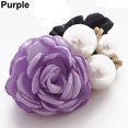 thumbnail image 4 of Grofry Hairband Lady Girl Chic Sweet Rose Flower Faux Pearls Ponytail Holder Hair Band, 4 of 6