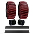 thumbnail image 2 of SPRING PARK 2Pcs MTB Road Bike Honeycomb Design Handlebar Tapes Breathable Belts Bar Wraps W/ Bar End Plugs, 2 of 7