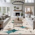 thumbnail image 3 of Rectangle Rug 6x9ft Area Rug,Green Brown Geometric Bohemian Area Rugs for Living Room Bedroom,Mid Century Vintage Floor Mat Non-Slip Non-Shedding Carpet Indoor Accent Rugs, 3 of 9
