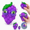 thumbnail image 2 of Grapes Squishy Toy Cute Fruit Stress Relief Squeeze Toy for Anxiety, Kawaii Fidget Sensory Play for Kids Adults Office Desk Decor, 2 of 8