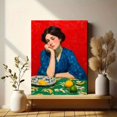 thumbnail image 6 of Matisse Red Background Woman Canvas Wall Art, Modern Abstract Art, Ready to Hang Gift Decor, 6 of 8