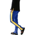 thumbnail image 3 of Ma Croix Mens Stripe Track Pants Skinny Fit Stretch Casual Elastic Athletic Training Slim Joggers, 3 of 6