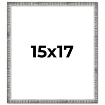 15x17 Frame Silver Grey Distressed Solid Wood Picture Frame | 0.75 Inch Moulding Width | Interior