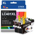 thumbnail image 1 of Cartuchos de tinta Clorisun LC401XL negros para impresora Brother, 1 of 8