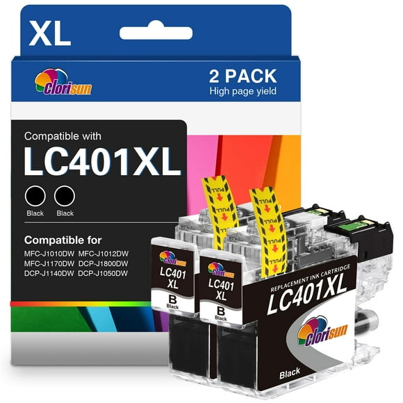 Cartuchos de tinta Clorisun LC401XL negros para impresora Brother