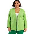 thumbnail image 1 of bar III Womens Stretch Solid One Button Blazer Jacket, Green, Plus Size, 2X, 1 of 2