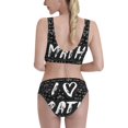 thumbnail image 3 of Kdxio I love Math for Womens High Waisted Bikini Top Sports Style Two Piece Bathing Suits, 3 of 7