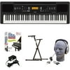 Yamaha PSR-EW300 EPY Educational Keyboard Pack with Power Supply, Bolt-On Stand, Headphones, USB Cable, and Instructional Software