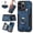 Blue, variant on for iPhone 14 Pro Max Wallet Case, [RFID Blocking] Elastic Card Slot Vehicle Magnetic PU Leather Ring Holder & Lanyard Stand Money Pocket Protective Cover for iPhone 14 Pro Max, Pink