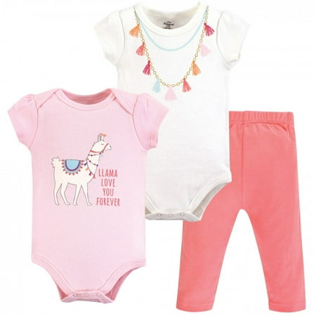 UPC: 0660168718621 | Little Treasure Baby Girl Cotton Bodysuit and Pant Set  Llama  0-3 Months