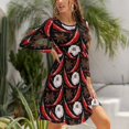 thumbnail image 5 of Fall Dresses for Women 2024, Red Hot Chili 1 Womens Fall Dresses Long Sleeve Casual Tie Waist Clothes, Womens Fall Fashion 2024 Midi  Dresses Outfits with Pocket, 5 of 6