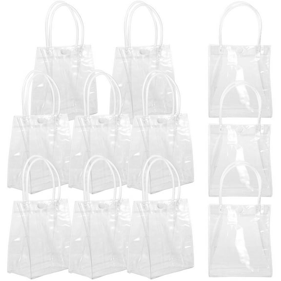 PBPBOX 24Pcs Clear Party Favor Tote Bags Transparent for Weddings PVC Easy to Clean