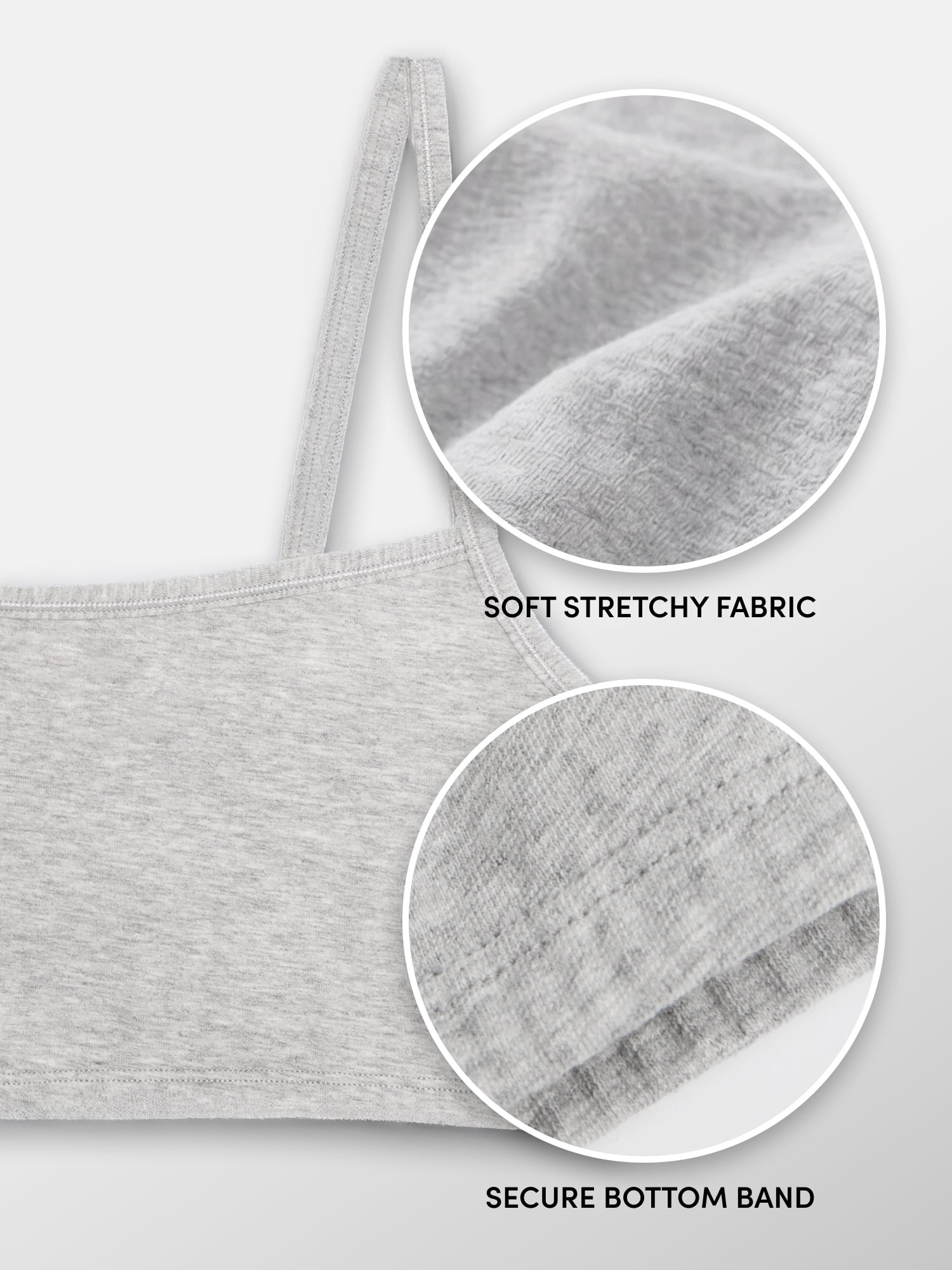 Fruit of the Loom Women's Cotton Cami Bralette, 5-Pack, Sizes XS-4XL