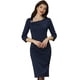 thumbnail image 1 of Vestidos de trabajo para mujer Vestido tubo con cuello irregular Azul marino XL, 1 of 6