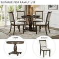thumbnail image 5 of Harper & Bright Designs Round Dining Table Set for 4, 5 Pieces Kitchen Dining Set with Cross Legs and 4 Upholstered Dining Chairs for Small Places, Espresso, 5 of 17