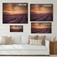 thumbnail image 4 of Designart 'Dramatic Clouds and Sunrise Over Lavender Field XII' Farmhouse Print on Natural Pine Wood, 4 of 5