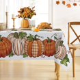 thumbnail image 4 of Thanksgiving Harvest Pumpkin Rectangle Tablecloth 60x84 Inch, Autumn Maple Leaves Buffalo Plaid Check Decorative Table Cloth Dining Table Cover, Fall Farmhouse Dinner Party Picnic Decoration, 4 of 6