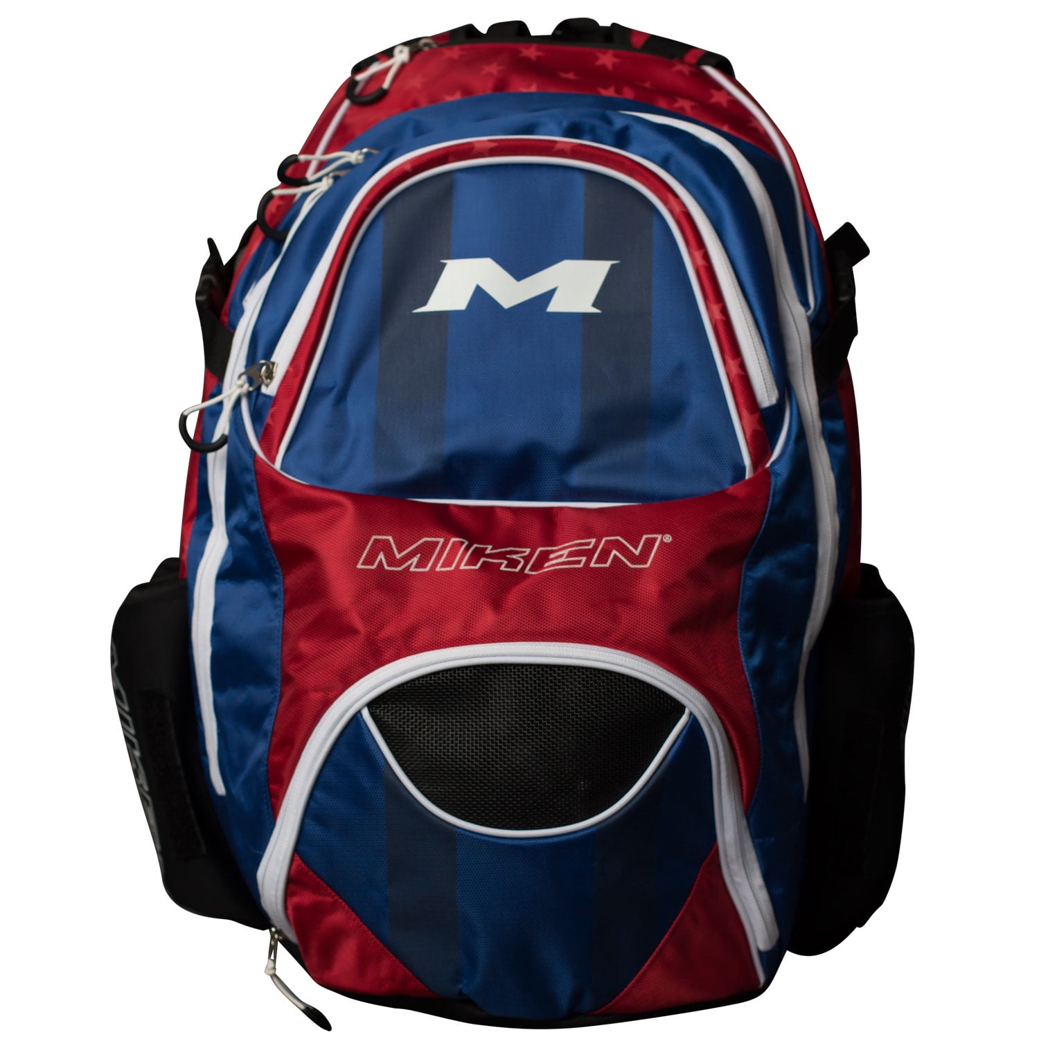 red white and blue baseball bag