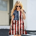 thumbnail image 2 of Baby Girl Dresses Fourth Of July Independent Day Star Stripes Prints Short Sleeves Party Princess Toddler Girls ,Size 10 Years-12 Years, 2 of 5