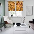 thumbnail image 5 of 2 Panels Kitchen Tier Curtains 39 Inch Length, Autumn Maple Leaves Grommets Window Treatment Curtain, Fall Orange Deciduous Country Thermal Curtains Drapes for Living Room/Bathroom, 5 of 9