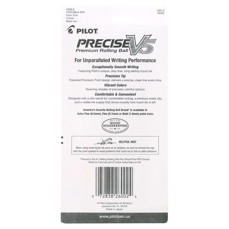 Pilot Precise V5 Rolling Ball Pens, Extra Fine 0.5mm, 4 Pack photo 2