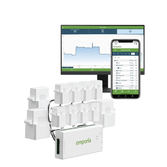Emporia Vue 3 Commercial 3-Phase Smart Energy Monitor - Business and Home Automation Device with Real Time Electricity Usage Monitor, Power Consumption Meter, Solar and Net Metering