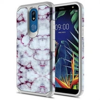 LG K40 Case,LG Solo LTE Case, LG K12 Plus Case, LG X4 2019 Case, Case, KAESAR Hybird Drop Protection Sleek Slim Dual Layer Shockproof Colorful Graphic Armor Case For LG K40 (Purple Marble)