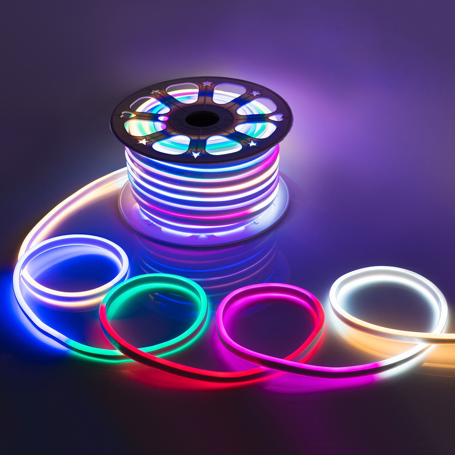 WYZworks Multi RGB Flexible Waterproof Soft Single Side LED Neon Rope Strip Bar 150FT - Walmart.com