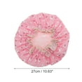 thumbnail image 2 of Unique Bargains 1 Pc Reusable Birds Pattern Shower Cap for Shower Pink Polyester Cotton PEVA, 2 of 7