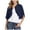 Blue, variant on Women's Short Sleeve Sheer Cardigan Open Front Button Summer Chiffon Blouse Cover Up Olive Green