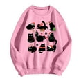 thumbnail image 4 of AWZXDE Chandail en Molleton Décontracté à Col Rond Manches Longues Petit Chat Motif Dessin Animé Couleur Unie pour Jeans Confort Rose,TG, 4 of 4