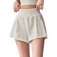 thumbnail image 2 of Maqroz Womens High Waisted Athletic Shorts Pleated Side Panels Lightweight Breathable Summer Casual Outfits for Running Gym Workout Tennis with Pockets, 2 of 5