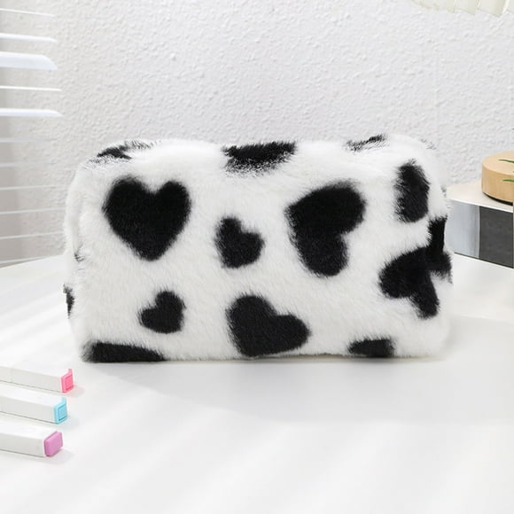 Fiudx Bolsa de Almacenamiento de Felpa, Diseño de Gran Capacidad, Bonitos Patrones Brillantes, Organizador de Cosméticos Portátil, Multiusos para Viajes y Escritorio, Esencial para La Oficina, La Esc