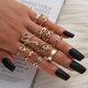 thumbnail image 1 of Conjuntos de anillos Vintage para nudillos para mujer, anillos con figura geométrica de piedra de cristal bohemio para mujer, regalo de joyería bohemio 2021 Dengxun unisex, 1 of 2