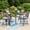 Black-31.78" Table, variant on SUMMIT LIVING 3-Piece Outdoor Patio Bar Stool Set with High-Back Wicker Cushioned Swivel Chairs & Counter Height Patio Dining Table, Black & Gray