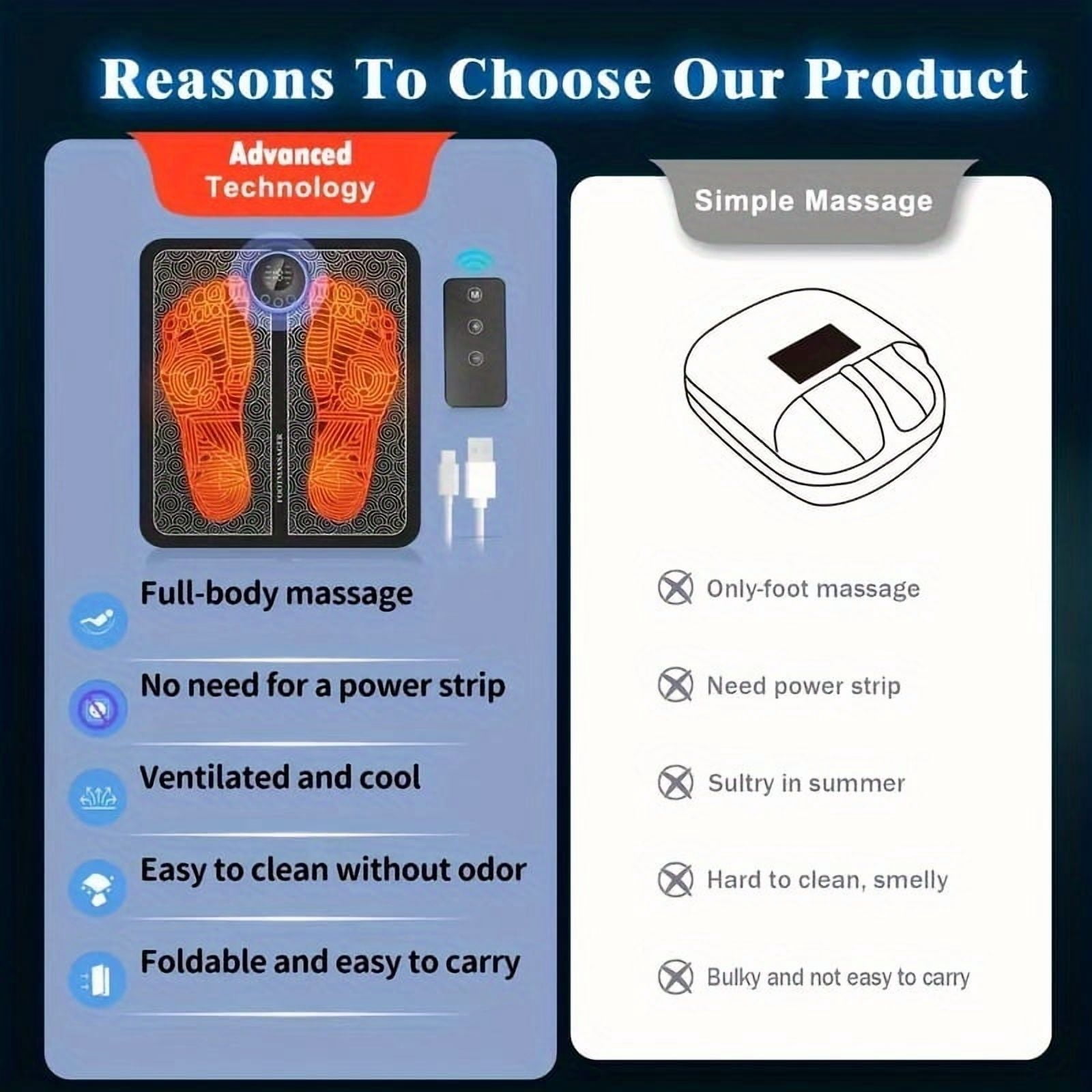 Foot Massager For Neuropathy, Foot Massager Pad For Pain Plantar Relief, Muscle Relaxation, Portable Foot Massager Mat, Remote Control Foot Massager Stimulator