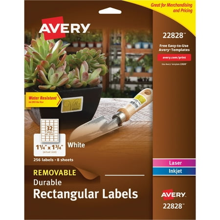 avery removable durable white