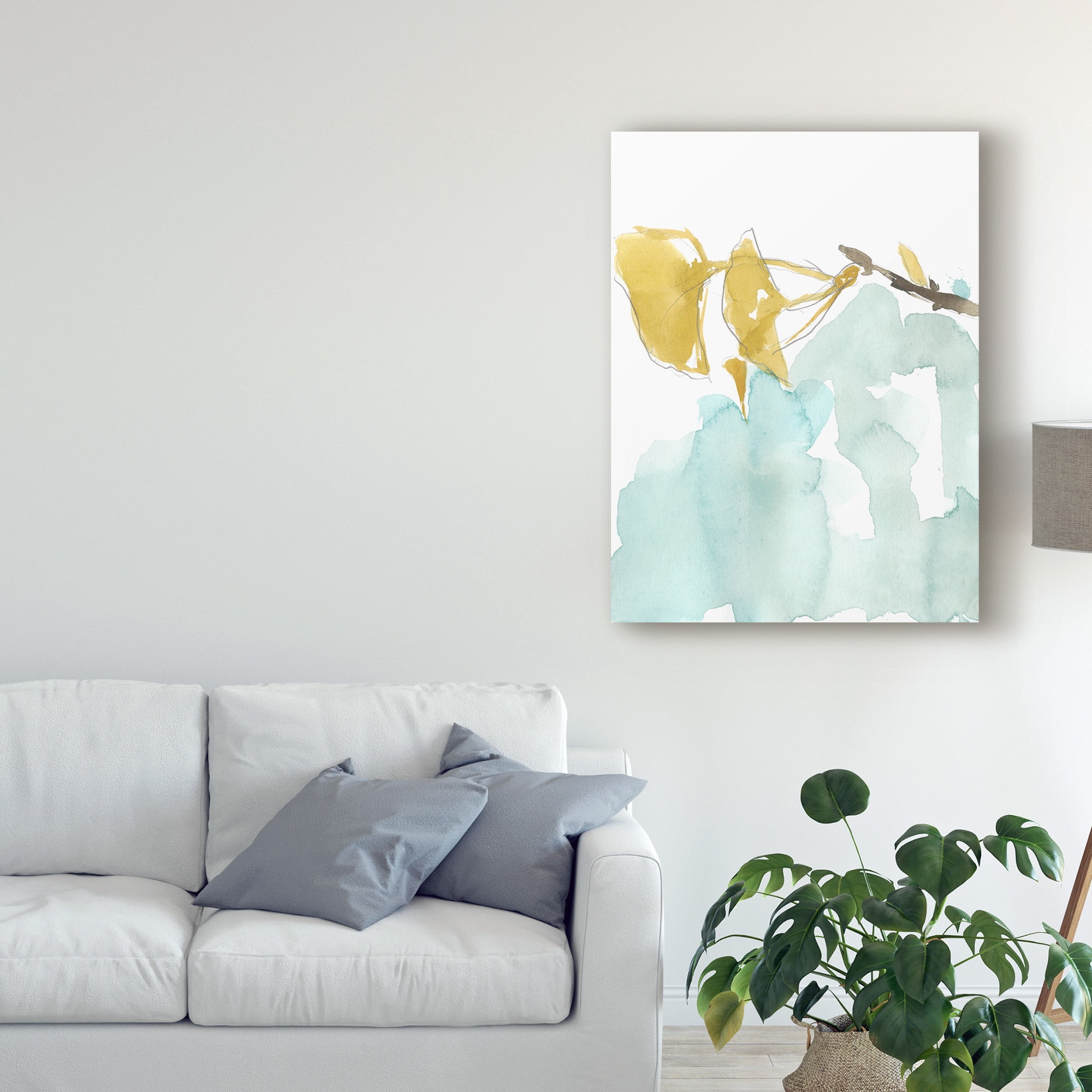 Trademark Fine Art 'Ginkgo on Dusty Teal I' Canvas Art by Jennifer Goldberger