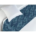 thumbnail image 3 of Floral Bed Runner, Watercolor Branches of Leaves Branches in Oceanic Colors Repetition, Decorative Accent Bedding Scarf for Hotels Homes & Guest Rooms, Twin, Teal Aqua and Night Blue, by Ambesonne, 3 of 3