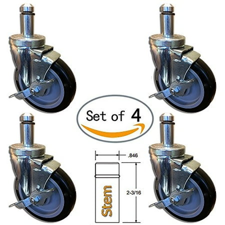 Caster Barn - NEW 5" Caster set for Metro Wire Shelving - Set of 4 Casters Included