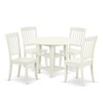 thumbnail image 2 of East West Furniture Sudbury 5-piece Wood Dining Table and Chair Set in White, 2 of 6