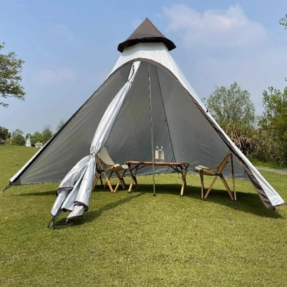 Pyramid Waterproof Travel Indian Tent Double Layer for 3-4 Person Family Camping Travelling