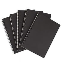 5Pcs A5 Black Spiral Notebook Blank Sketchbook Unruled Journal Pack Thick Blank Paper 50 Sheet 100 Unlined
