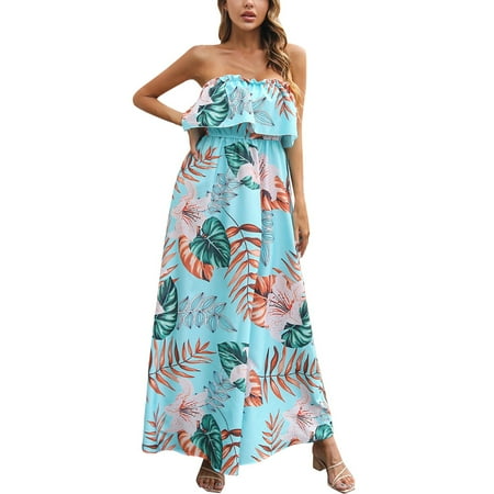 

gvdentm Miss ord Bra Strapless Sequin Wedding Evening Party Maxi Dress Tshirt Dresses For Women