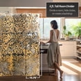 thumbnail image 5 of Red Lantern 6 ft. Tall Flowering Gold Canvas Room Divider - 3 Panel, Freestanding, Foldable Screen, 5 of 7