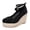 Black, variant on Women's Boho Espadrille Wedges Cross Strap Closed Toe Sandals on Casual Sandals for Vacation Beach Wedding Red 9