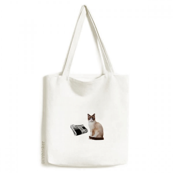 Cat Read Body Twisting Art Deco Fashion Tote Canvas Bag Shopping Satchel Casual Handbag